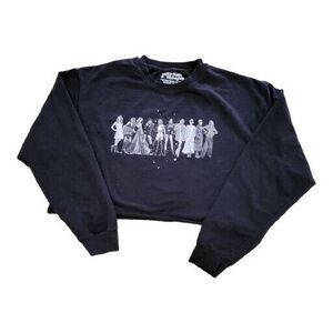 Taylor Swift Midnights 4X Off Black Crewneck Midnights Crop Top Sweater Concert‎